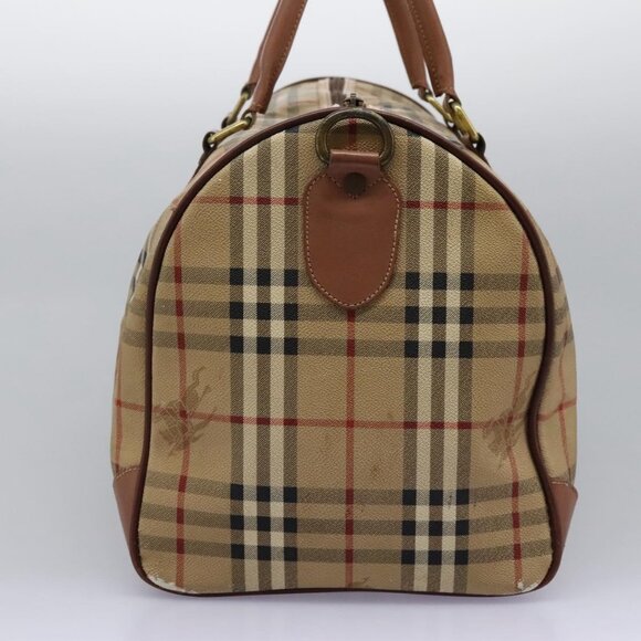 Burberrys Nova Check Boston Bag PVC Beige Auth hk2346 - Picture 4 of 16